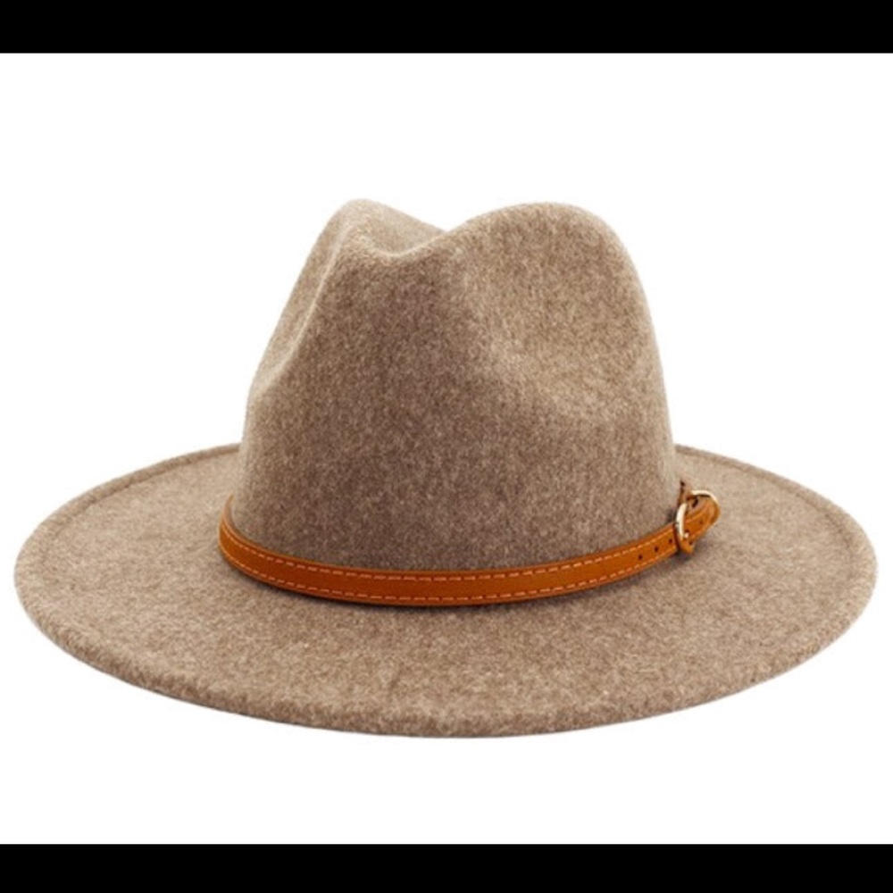 Fedora hat, dark ivory color